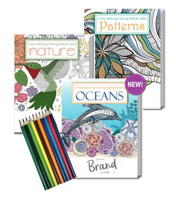 Gift Pack Coloring Book for Adults, Colored Pencil Set