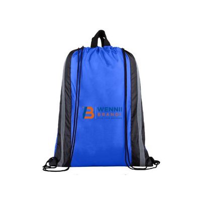 Drawstring Backpack with Sport Stripes and Handle