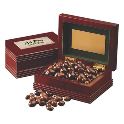 Executive Wood Box with Engraved Plate and One Confection