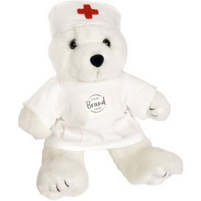 8" Nurse Bear with one color imprint